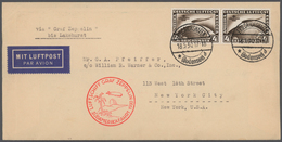 Zeppelinpost Deutschland: 1930, 4 M. Südamerikafahrt Im Waagerechten Paar Als Portogerechte Mehrfach - Correo Aéreo & Zeppelin