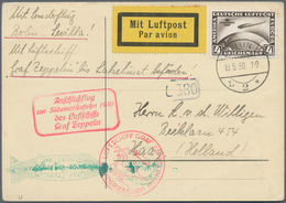 Zeppelinpost Deutschland: 1930. German Postcard Flown On The Graf Zeppelin LZ127 Airship's 1930 Süda - Luchtpost & Zeppelin