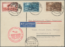 Zeppelinpost Deutschland: 1930 - Zuleitung Saar Zur Vogtlandfahrt/Rückfahrt, Portorichtig Frankierte - Correo Aéreo & Zeppelin