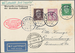 Zeppelinpost Deutschland: 1930. Helft Dem Deutschen Sportflieger: Original Airmail Card Flown On The - Correo Aéreo & Zeppelin