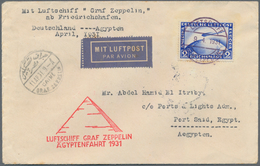 Zeppelinpost Deutschland: 1931 "Bordpost Ägyptenfahrt": Cover From Onboard The Zeppelin Addressed To - Correo Aéreo & Zeppelin