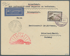 Zeppelinpost Deutschland: 1931, 4 RM Zeppelin-Polarfahrt Mit Bordstempel Auf Brief (kl. Fehler) Bis - Airmail & Zeppelin