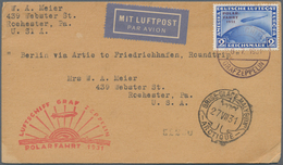 Zeppelinpost Deutschland: 1931 2RM Zeppelin Polarfahrt On German Card Sent On The Graf Zeppelin LZ12 - Correo Aéreo & Zeppelin