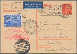 Zeppelinpost Deutschland: 1931. German Postal Stationery Card Flown On The Airship's Polarfahrt / Po - Airmail & Zeppelin