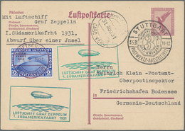 Zeppelinpost Deutschland: 1931, 1.Südamerikafahrt, Als Formular Verwendete Ganzsachenkarte 15 Pfg. F - Luchtpost & Zeppelin