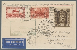 Zeppelinpost Deutschland: 1931 - Zuleitung Saar Zur 1. SAF, Portorichtig Frankierte Karte (u.a. Mi. - Luchtpost & Zeppelin
