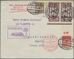 Zeppelinpost Deutschland: 1931, 2. Südamerikafahrt Mit Anschlussflug: Brief Von Danzig Nach ÄGYPTEN - Correo Aéreo & Zeppelin