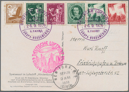 Zeppelinpost Deutschland: 1936. Original German Ppc Flown On The Hindenburg Zeppelin Airship's 9th N - Correo Aéreo & Zeppelin