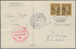Zeppelinpost Europa: 1929. Zeppelin Coming Out Of Hangar Real Photo Postcard RPPC Flown On The Graf - Otros - Europa