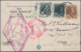 Zeppelinpost Europa: 1930. Spanish Card Flown Round Trip On The Graf Zeppelin's Pan-American Flight, - Sonstige - Europa