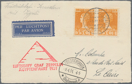 Zeppelinpost Europa: 1931, NIEDERLANDE/ÄGYPTENFAHRT: Reizvolle Karte Mit 2x Mi. 129 Und Attest Siege - Autres - Europe