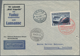 Zeppelinpost Europa: 1931. Liechtenstein Letter Flown On The Graf Zeppelin LZ127 Airship's Vaduz Fah - Autres - Europe