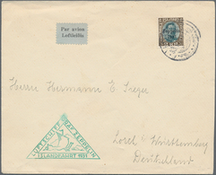 Zeppelinpost Europa: 1931. Iceland Cover Flown On The Graf Zeppelin Islandfahrt Of 1931. Single Fran - Andere-Europa