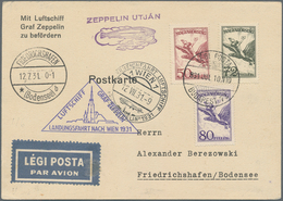 Zeppelinpost Europa: 1931, Trip To Austria, Hungarian Mail, Card Bearing Attractive Airmail Franking - Autres - Europe