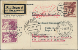 Zeppelinpost Europa: 1931, Polarfahrt, Österreichische Post, Karte Mit Flugpost-Frankatur Incl. 3 Sc - Autres - Europe