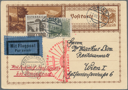 Zeppelinpost Europa: 1931, Polarfahrt, Österreichische Post, Auffrankierte Ganzsachenkarte Ab "WIEN - Andere-Europa