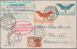 Zeppelinpost Europa: 1931, Fahrt Nach Meiningen, Doppelfrankatur Schweiz-Österreich, Karte Mit Flugp - Europe (Other)