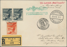 Zeppelinpost Europa: 1931, 3.Südamerikafahrt, Österreichische Post, R-Karte Mit Vs. Und Rs. Flugpost - Europe (Other)