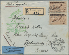 Zeppelinpost Europa: 1932. High Swiss-franked Registered Cover Flown Aboard The Graf Zeppelin Airshi - Europe (Other)