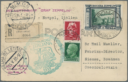 Zeppelinpost Europa: 1933. Registered Card Flown On The Graf Zeppelin's Flight From Rome In 1933. Wi - Europe (Other)