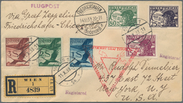 Zeppelinpost Europa: 1933, Chicagofahrt, Österreichische Post Bis Chicago, R-Brief Mit Bunter Flugpo - Andere-Europa