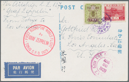 Zeppelinpost Übersee: 1929. Japan Card Flown On The Graf Zeppelin's 1929 Weltrundflug / Round-the-wo - Zeppeline