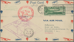 Zeppelinpost Übersee: 1930. Card Flown On The Graf Zeppelin LZ127 Airship's Return Trip From The USA - Zeppelins