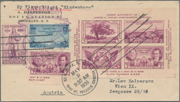 Zeppelinpost Übersee: 1936, 1st North America Trip, U.S. Mail, Cover Bearing Tipex Souvenir Sheet Fr - Zeppelin