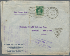 Katastrophenpost: 1941, Boxed "DAMAGED BY IMMERSION / IN SEA WATER" On Soiled Cover W. India KGVI 9 - Other & Unclassified