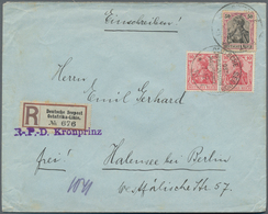 Deutsche Schiffspost Im Ausland - Seepost: 1910, 2 X 10 Pf U. 50 Pf Germania, MiF Auf Einschreibebri - Autres & Non Classés