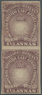 Britisch-Ostafrika Und Uganda: 1890-95 4½a. Brown-purple Vertical Pair, IMPERFORATED, Mounted Mint, - Protectorats D'Afrique Orientale Et D'Ouganda