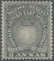 Britisch-Ostafrika Und Uganda: 1890-95 8a. Grey On Thin Paper Showing Part Of Sheet Watermark, Mount - Protectorats D'Afrique Orientale Et D'Ouganda