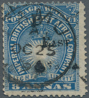 Britisch-Ostafrika Und Uganda: 1895 8a. Blue, Variety Large Part Of Overprint Missing (= Reading "B - Herrschaften Von Ostafrika Und Uganda