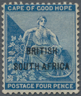 Britische Südafrika-Gesellschaft: 1896 4d. Blue Showing Overprint Variety "COMPANY" OMITTED, Mint Li - Sin Clasificación