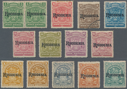 Britische Südafrika-Gesellschaft: 1909-12 Group Of 13 Different Stamps Showing Ovpt. Variety "No Sto - Non Classés