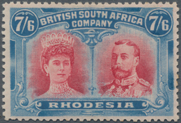 Britische Südafrika-Gesellschaft: 1910-13 'Double Head' 7s6d. Carmine & Bright Blue, Perf 14, Mounte - Sin Clasificación