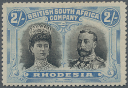 Britische Südafrika-Gesellschaft: 1910-13 'Double Head' 2s. Black & Dull Blue, PERFORATED 15 All Rou - Ohne Zuordnung