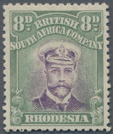 Britische Südafrika-Gesellschaft: 1913-19 KGV. 8d. Violet & Green, Perf 14, Printed From Double Plat - Non Classés