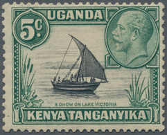 Ostafrikanische Gemeinschaft: 1935-37 'Dhow' 5c. Black & Green, Die II (Rope Jointed To Sail), Perf - Afrique Orientale Britannique