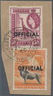 Ostafrikanische Gemeinschaft - Dienstmarken: 1959 'Lion' 20c. Black & Orange, Variety "OVERPRINT DOU - Brits Oost-Afrika