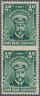 Süd-Rhodesien: 1924-29 KGV. ½d. Green Vertical Pair, IMPERFORATED BETWEEN, Mint Lightly Hinged, Fres - Rhodésie Du Sud (...-1964)