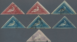 Kap Der Guten Hoffnung: 1853-64 Group Of Seven Used Triangles, With Four Of 4d. (from Early Perkins - Cape Of Good Hope (1853-1904)