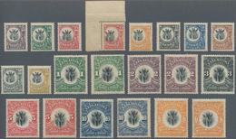 Tanganjika: 1922-24 'Giraffe' Set Of 15 Plus A Corner Single Of 15c. Plus 1s., 2s., 5s-£1 All With W - Tanganyika (...-1932)