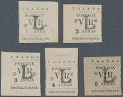 Uganda: 1896 Short Set To 8a. Optd. "L" For Local Use, Unused Without Gum, Fresh And Fine. (SG £905) - Ouganda (1962-...)