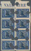 Ägäische Inseln: RHODOS: 1929, 30 C Blue In Block Of Eight With Overprint "XXI. Congresso Idrologico - Egée