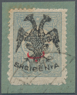 Albanien: 1913. 1 Pi Bright Blue, Stamp Of Turkey (1909-11), Handstamped With Double Headed Albanian - Albanie