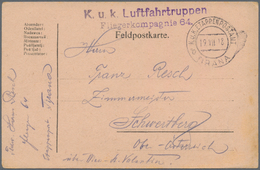 Albanien: 1918, "K.u.k. Luftfahrttruppen Fliegerkompanie 64." Violet Handstamp And Cancel TIRANA On - Albanië