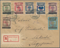 Albanien: 1919, Overprint On Austrian Fiscals Type II, Set Of Seven Values (incl. Both Types Of 25q. - Albanien