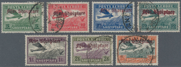 Albanien: 1929, Airmail Overprints, 5q.-3fr., Complete Set Of Seven Values, Fresh Colours And Well P - Albanië