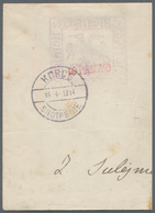 Albanien - Lokalausgaben: 1914. KORCE MILATARY POST. 10 P Violet (value In Red) Directly Printed On - Albanië